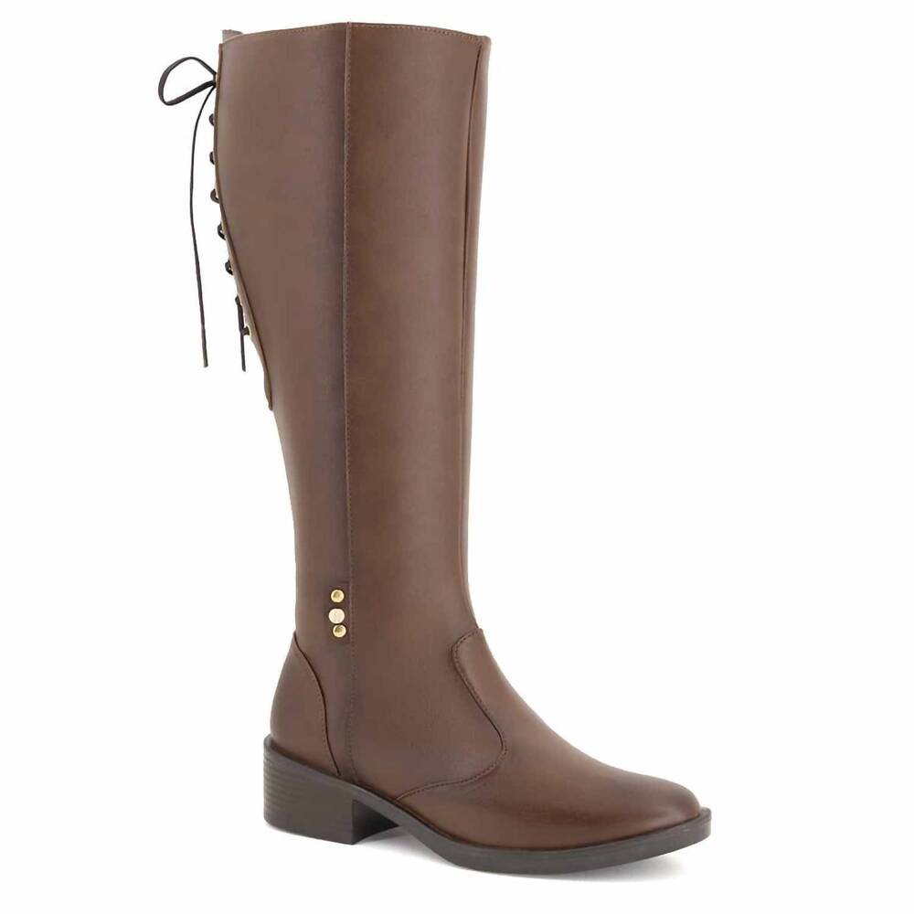 NEW ANDREA women's riding high boot in brown